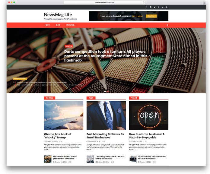 Newsmag Pro - giao diện website tối ưu quảng cáo adsense